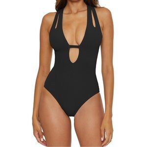 Becca Pucker Up Tear Drop One Piece in black, new with tags.